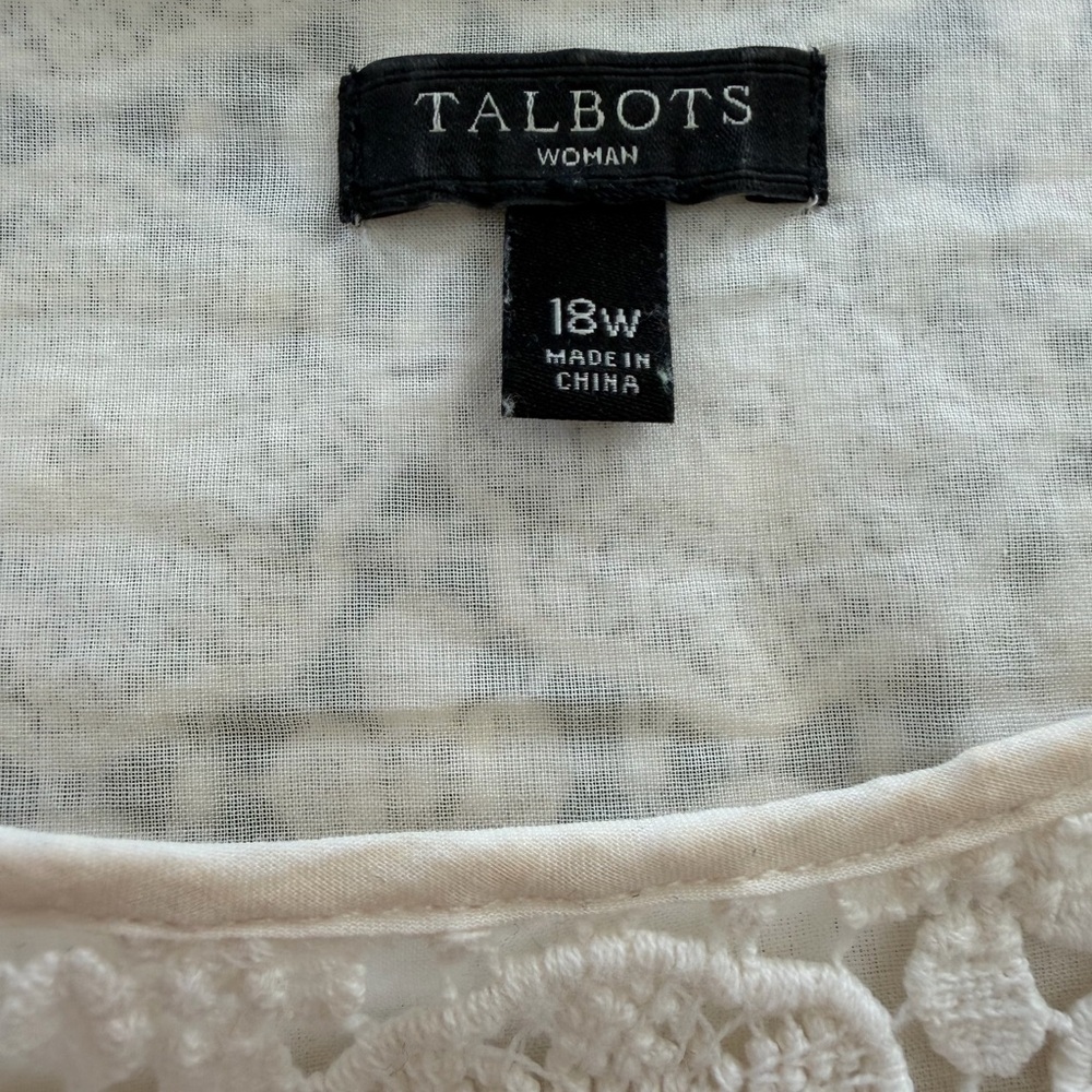 Talbots Cream Lace Crochet Top - Picture 2 of 2